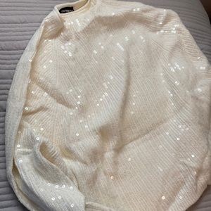 Sparkly cream Express sweater